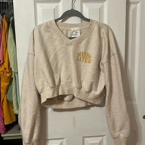 OFFLINE by Aerie- Beige “Maybe Later” medium cropped sweatshirt! 💛